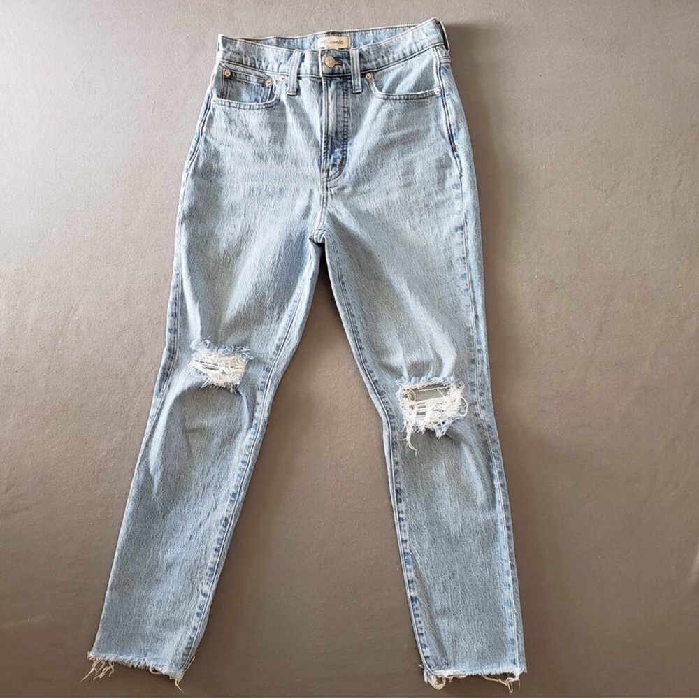 MADEWELL The Perfect Vintage Jean Women's 27 Light Blue Distressed & Raw Hem